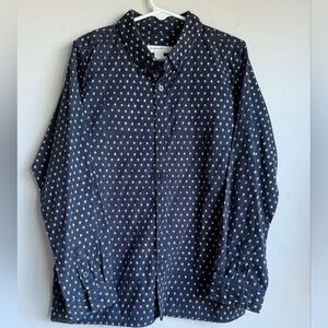BURBERRY kids Navy Blue Polka Dot Buttondown